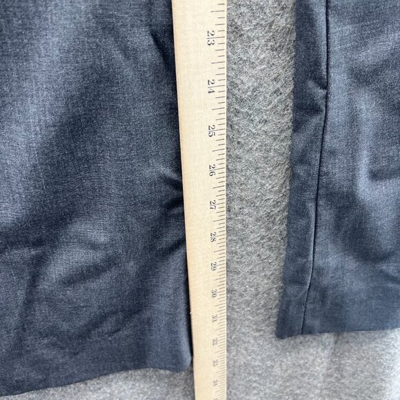 Theory Dress Pants Women 10 Charcoal Gray Wool Blend Straight Leg Modern Fit - Picture 8 of 11